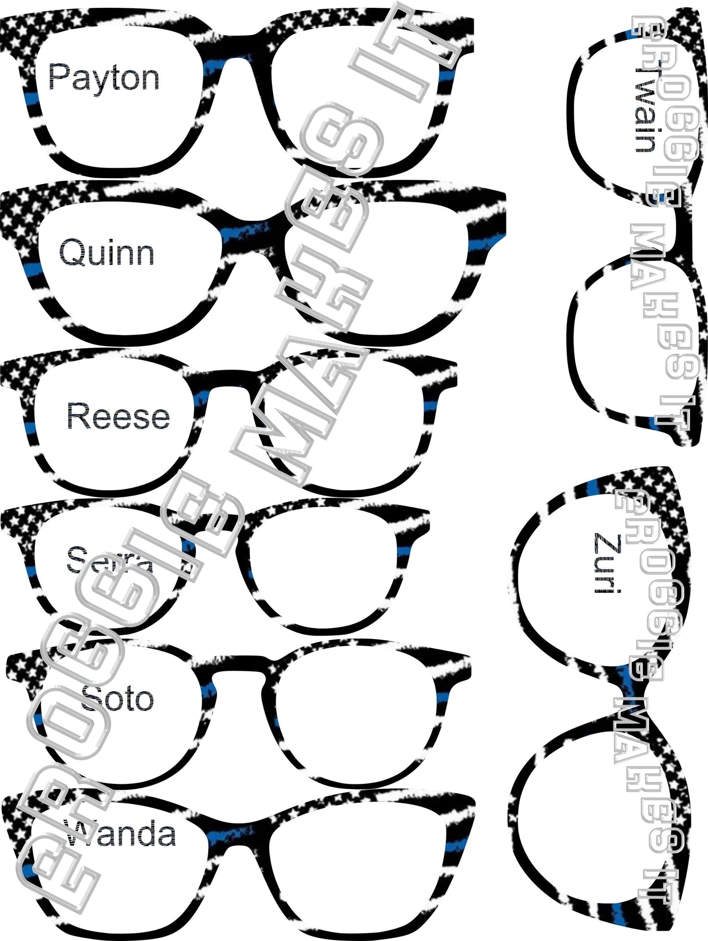 Translucent Back the Blue frame topper compatible with Pair frames +