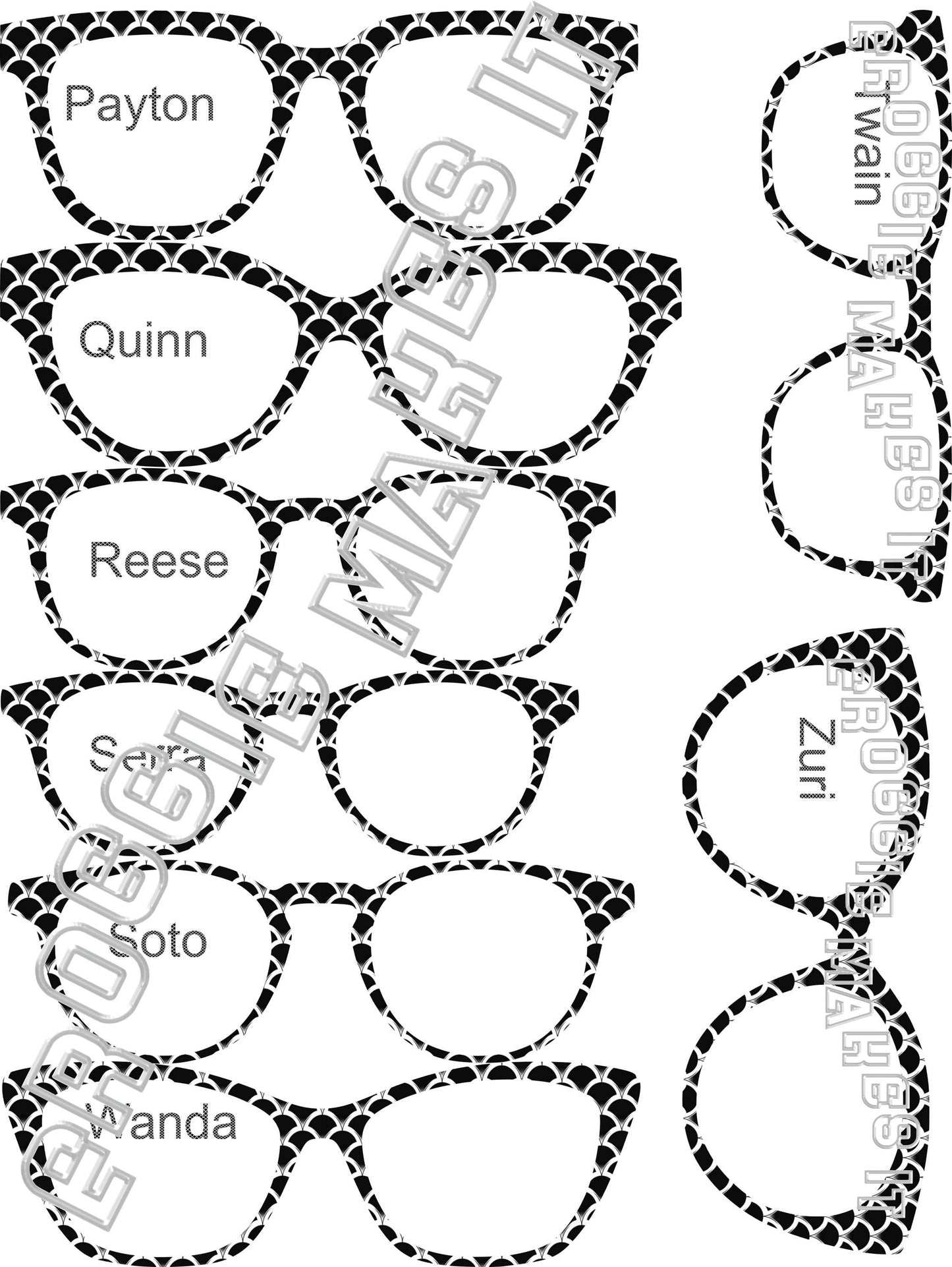 Holographic The Black & White Scales frame topper compatible with Pair frames