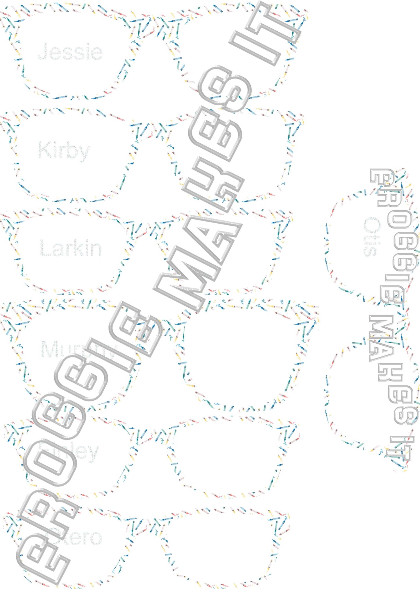 Opaque Crayons frame topper compatible with Pair frames