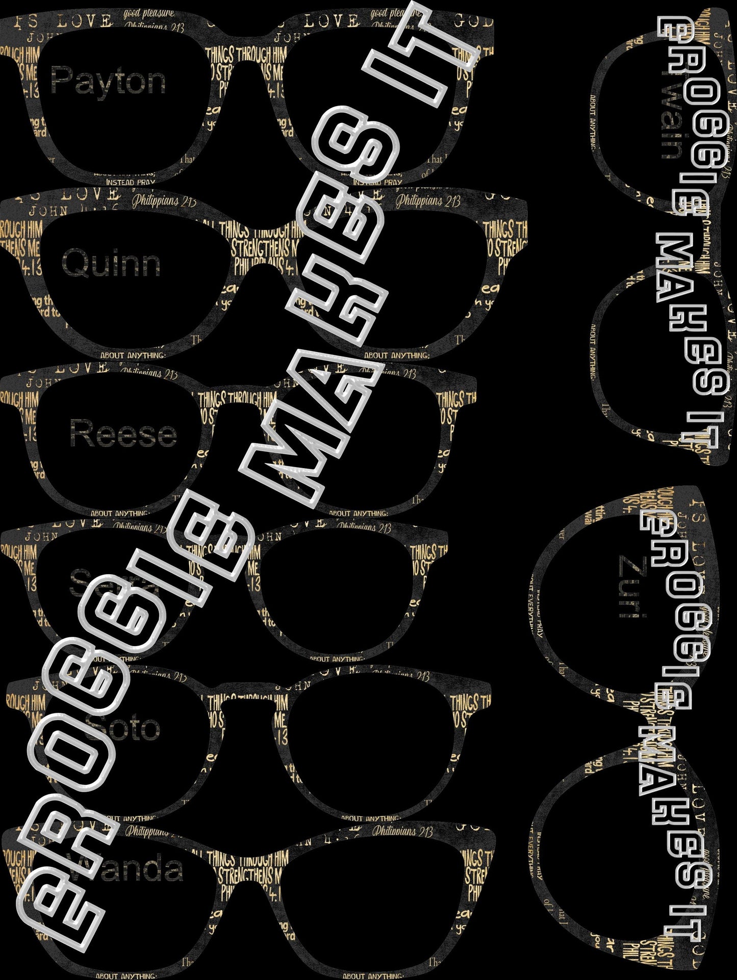Opaque The Bible Quotes on Dark BG frame topper compatible with Pair frames
