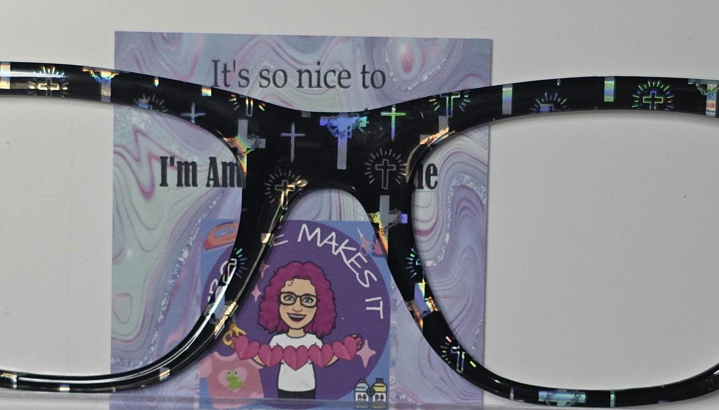 Holographic Black PATTERN-02 frame topper compatible with Pair frames