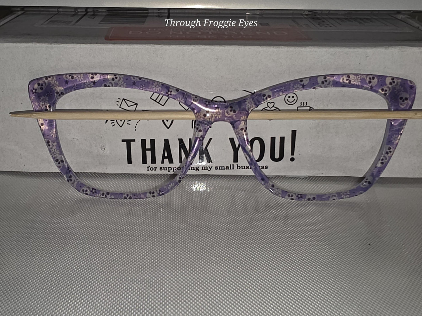 Opaque Purple Skulls frame topper to fit Pair frames