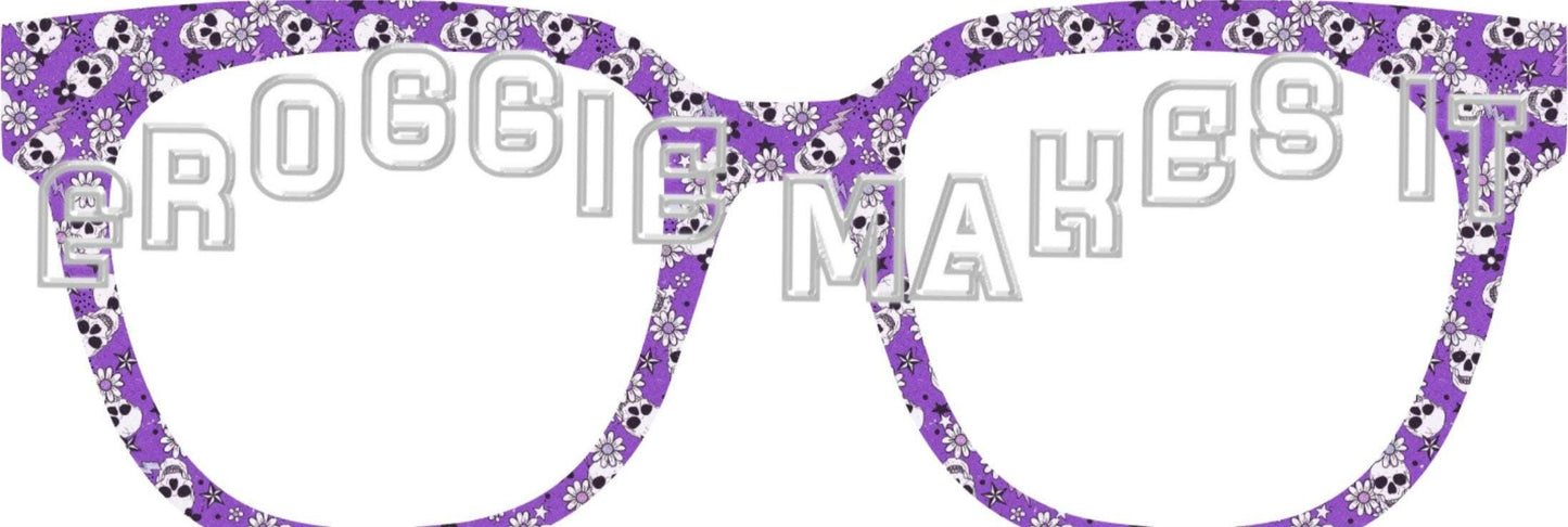 Holographic Purple Skulls frame topper to fit Pair frames