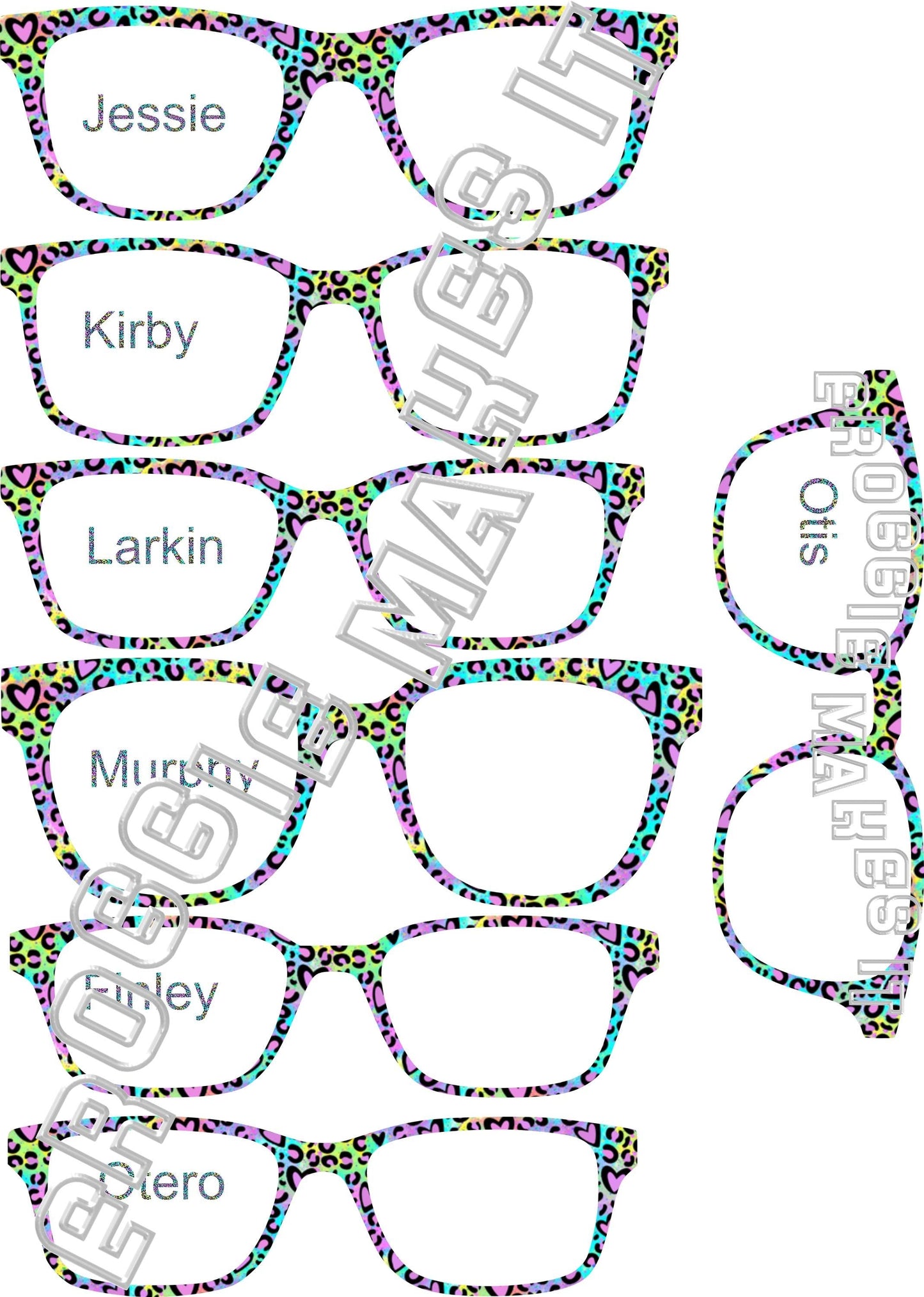 Holographic Neon Cheetah frame topper compatible with Pair frames