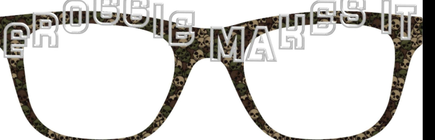 Holographic Camo Skulls frame topper compatible with Pair frames +
