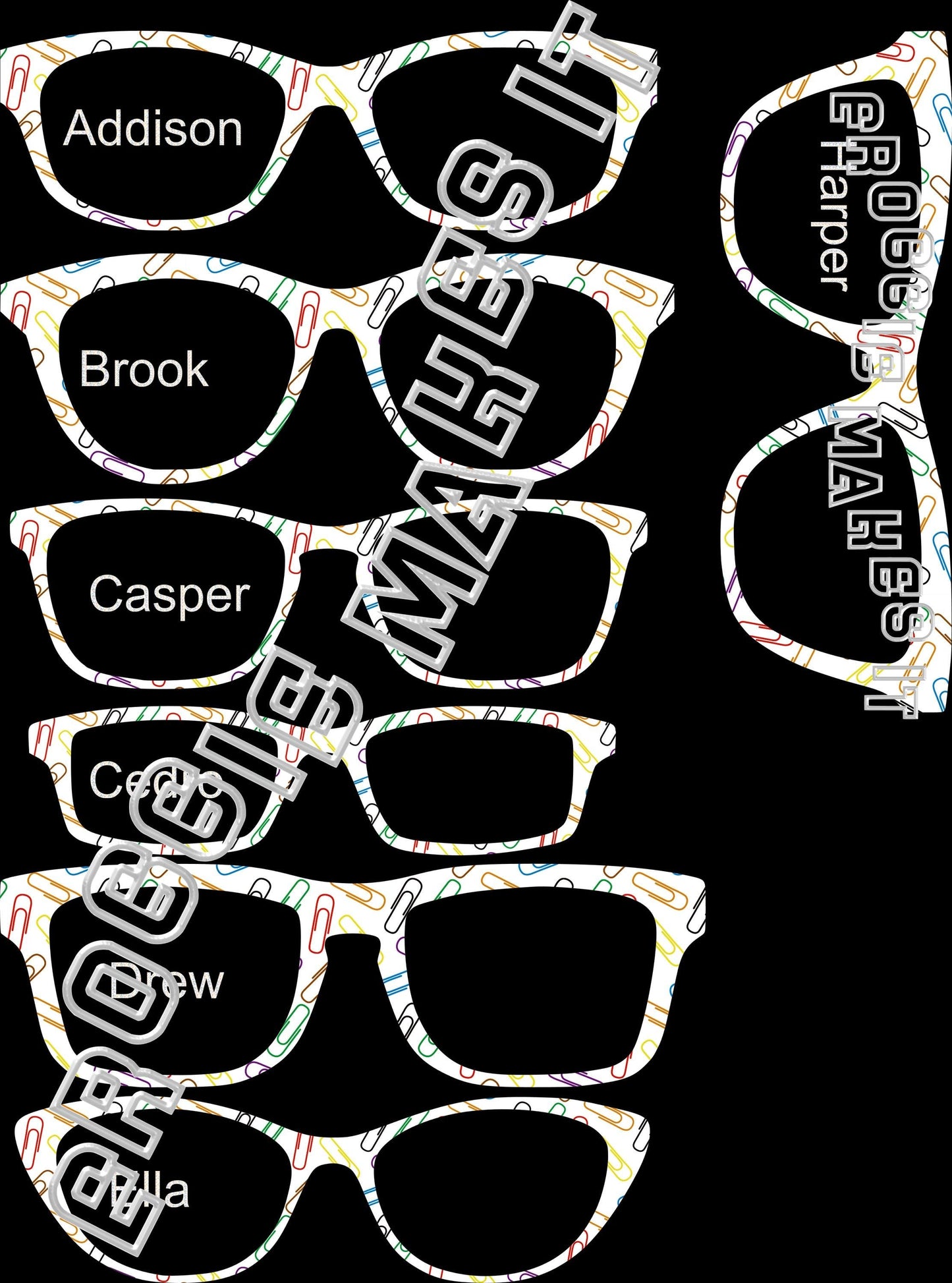Holographic Paperclip frame topper compatible with Pair frames +