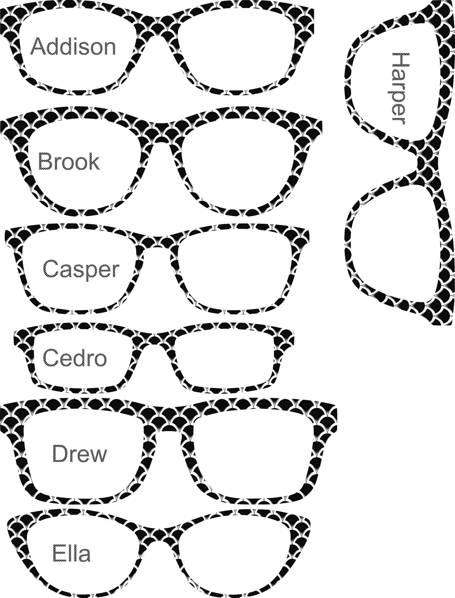 Opaque The Black & White Scales frame topper compatible with Pair frames