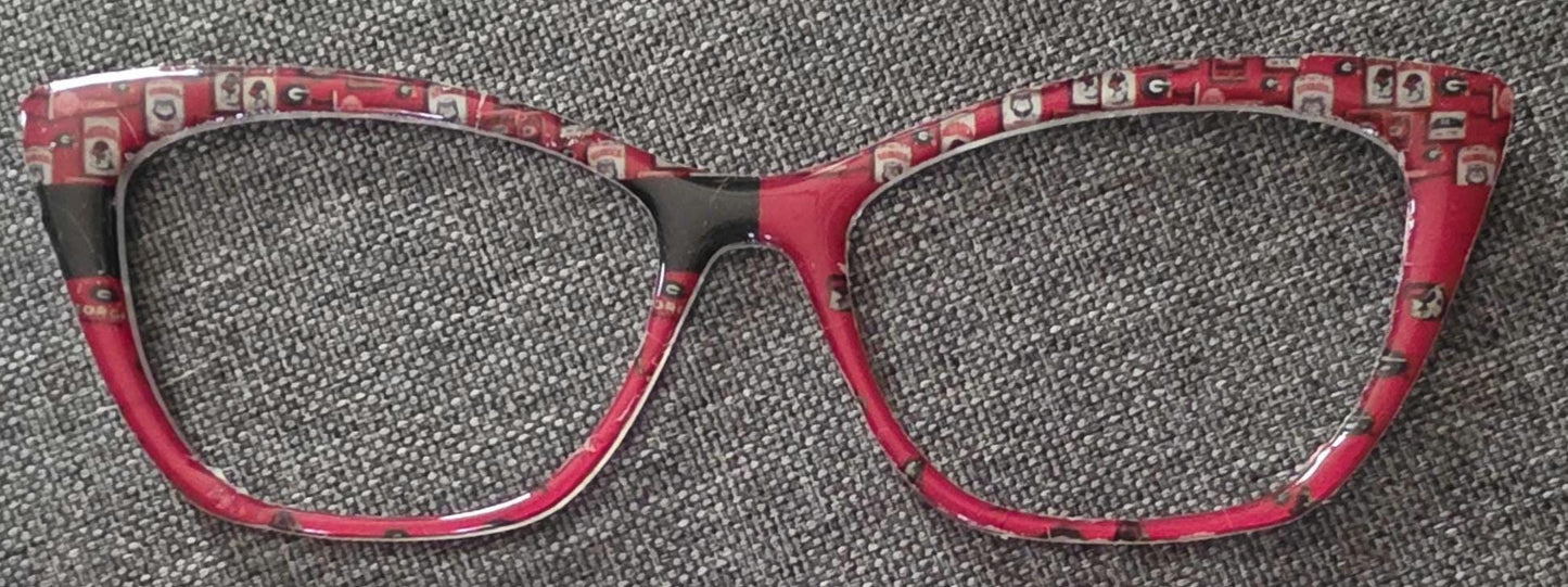 Holographic Red to dark Falcons scan split frame topper compatible with Pair Eyewear frames