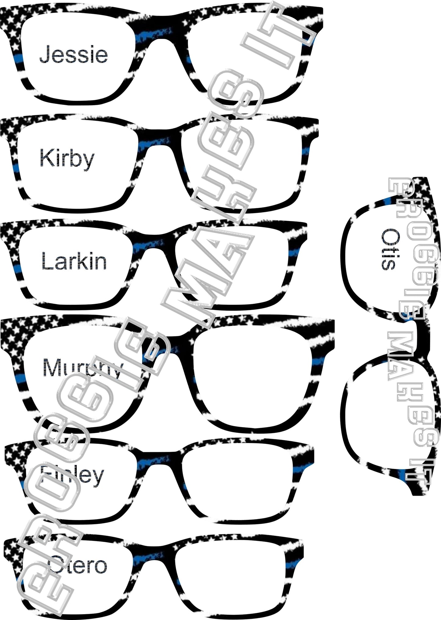 Translucent Back the Blue frame topper compatible with Pair frames +