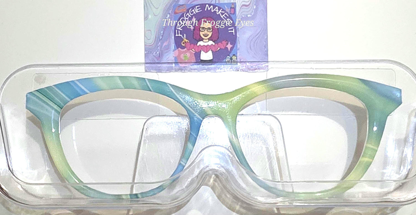 Holographic Ocean Swirls frame topper compatible with Pair frames