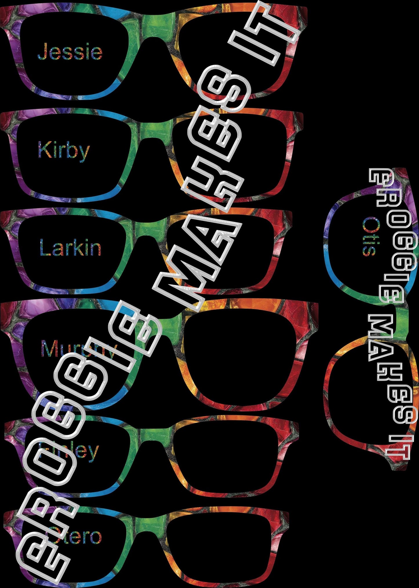 Holographic Mosaic29 frame topper compatible with Pair frames +