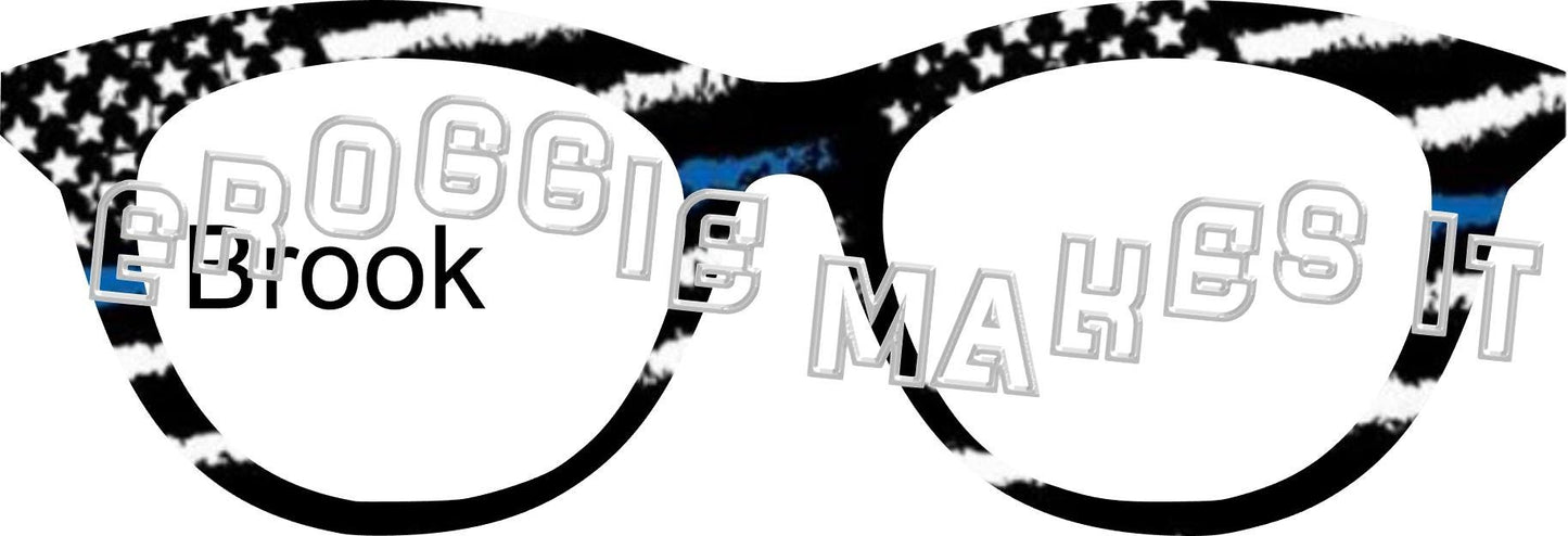 Translucent Back the Blue frame topper compatible with Pair frames +
