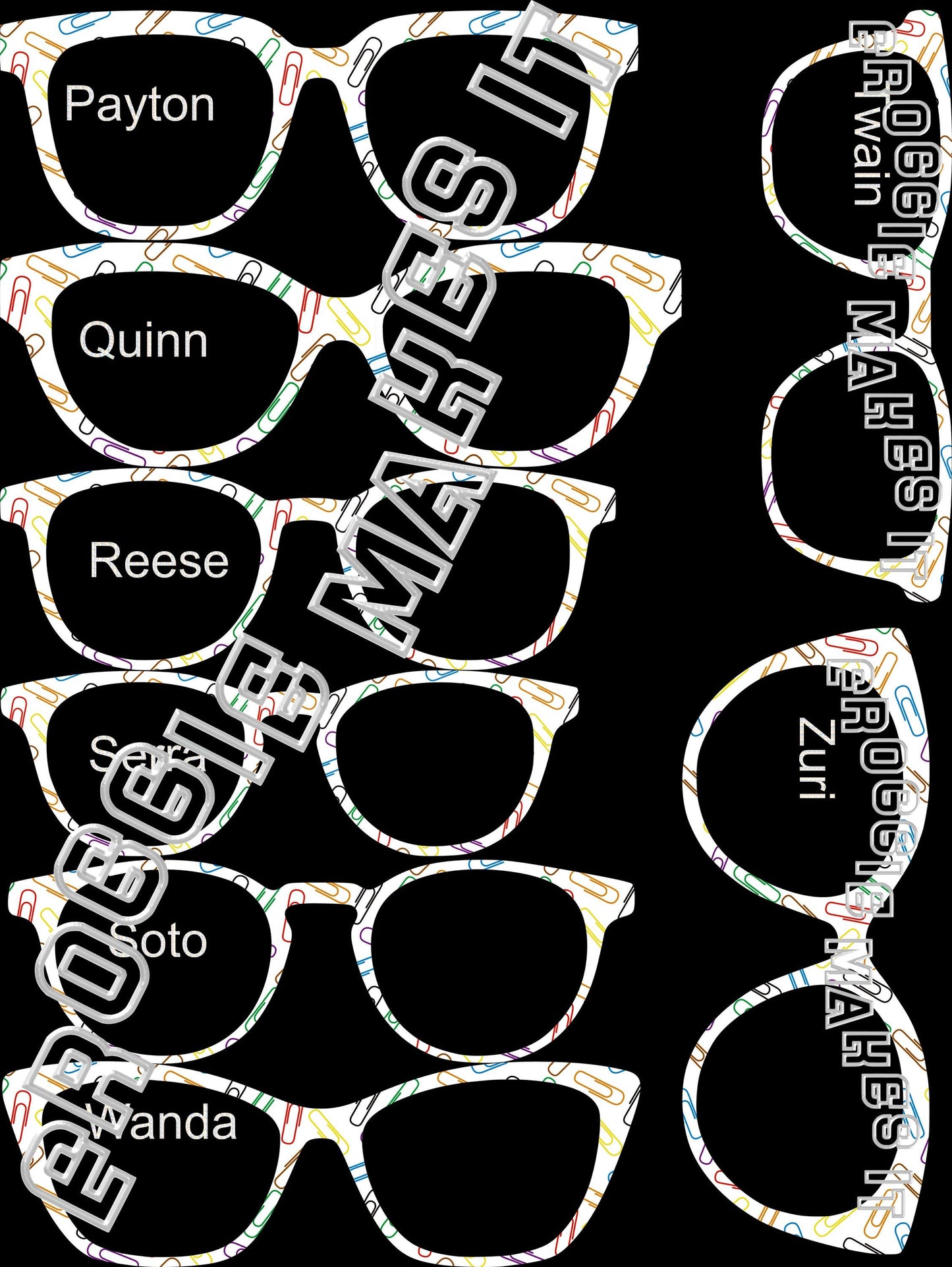 Opaque Paperclip frame topper compatible with Pair frames +
