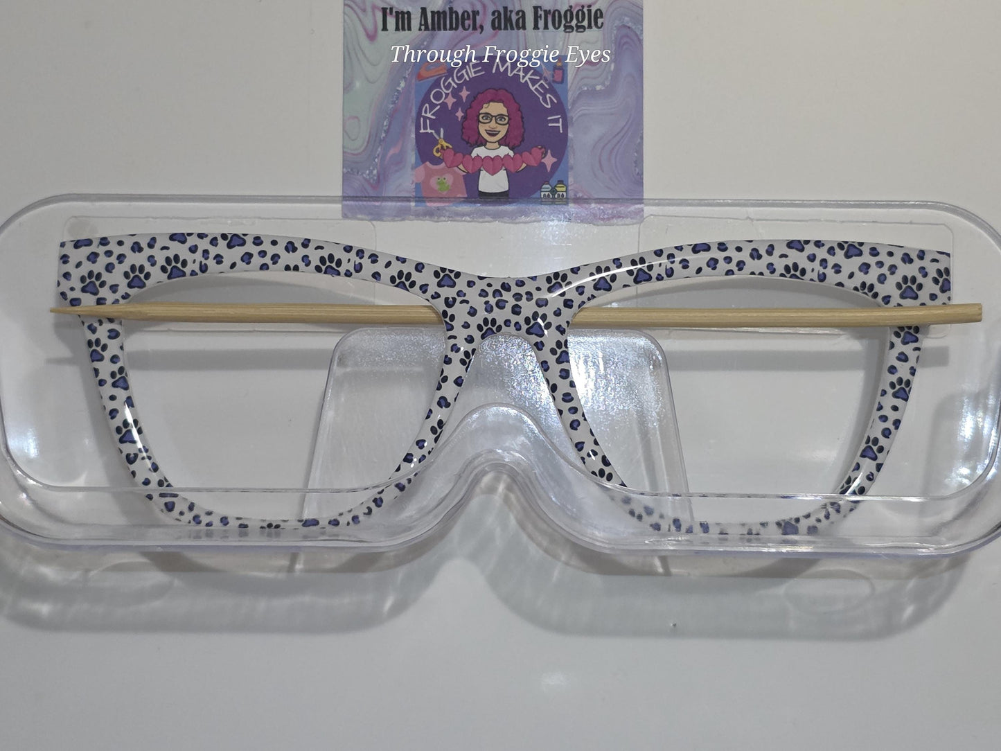 Translucent Blue Paw Prints frame topper to fit Pair frames +