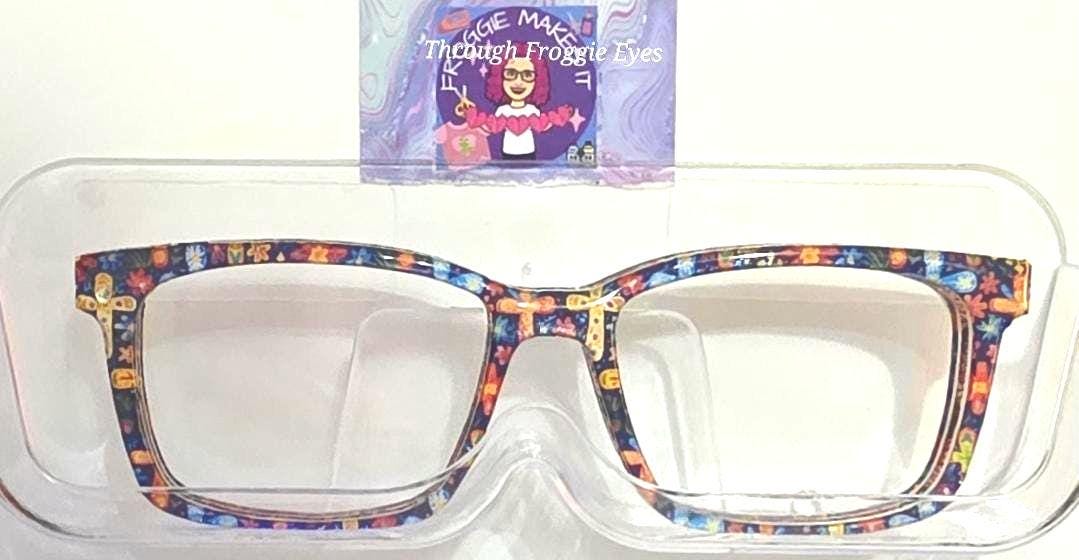 Opaque The Colorful Crosses on Navy BG frame topper compatible with Pair frames