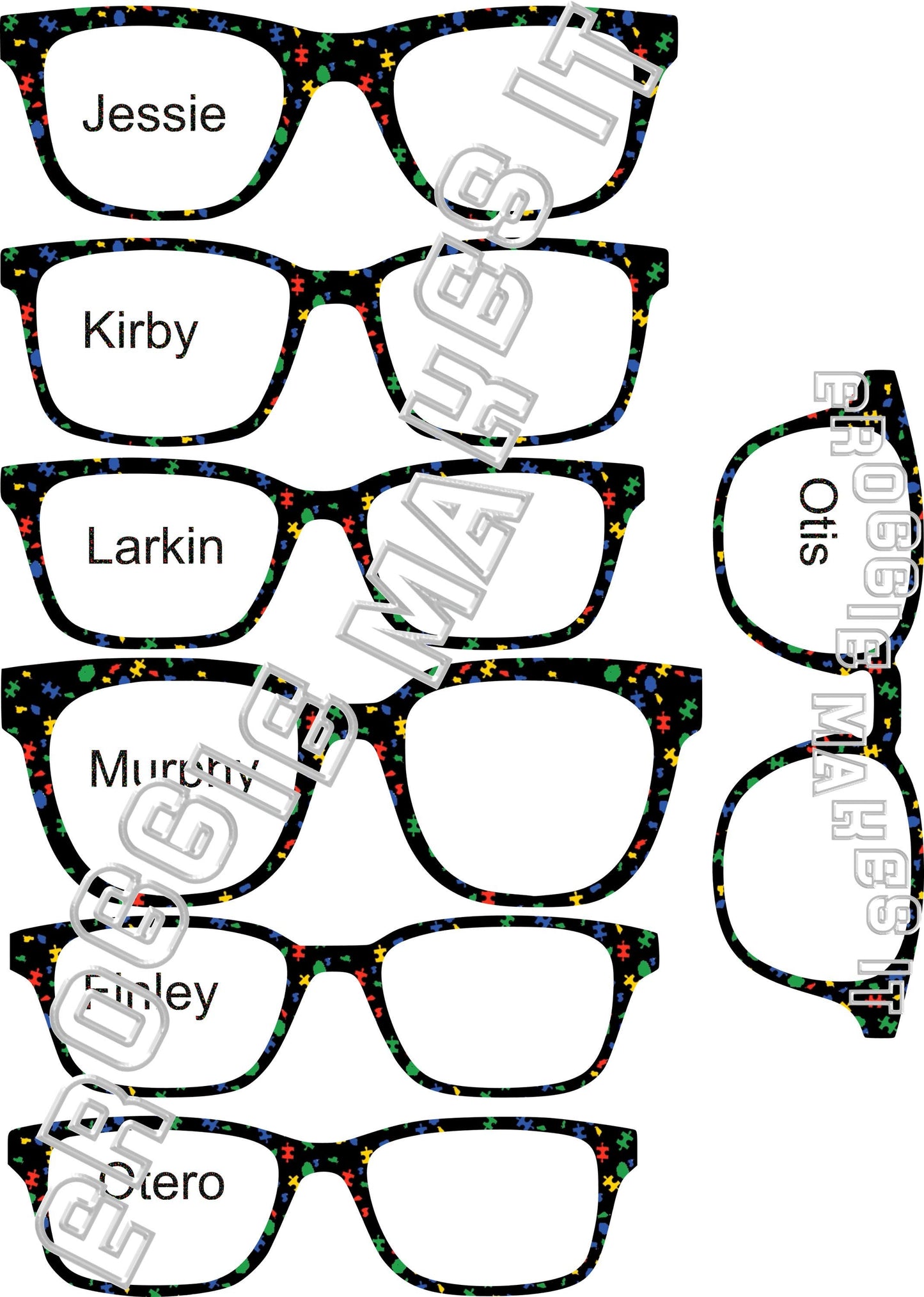 Opaque Autism Leopard frame topper compatible with Pair frames +