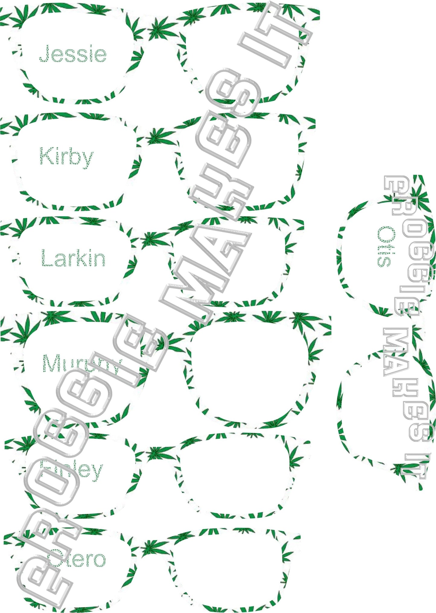 Translucent Green Leaves frame topper compatible with Pair frames +
