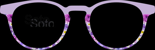 Holographic Shades of Purple Flowers & lilac split frame topper compatible with Pair frames