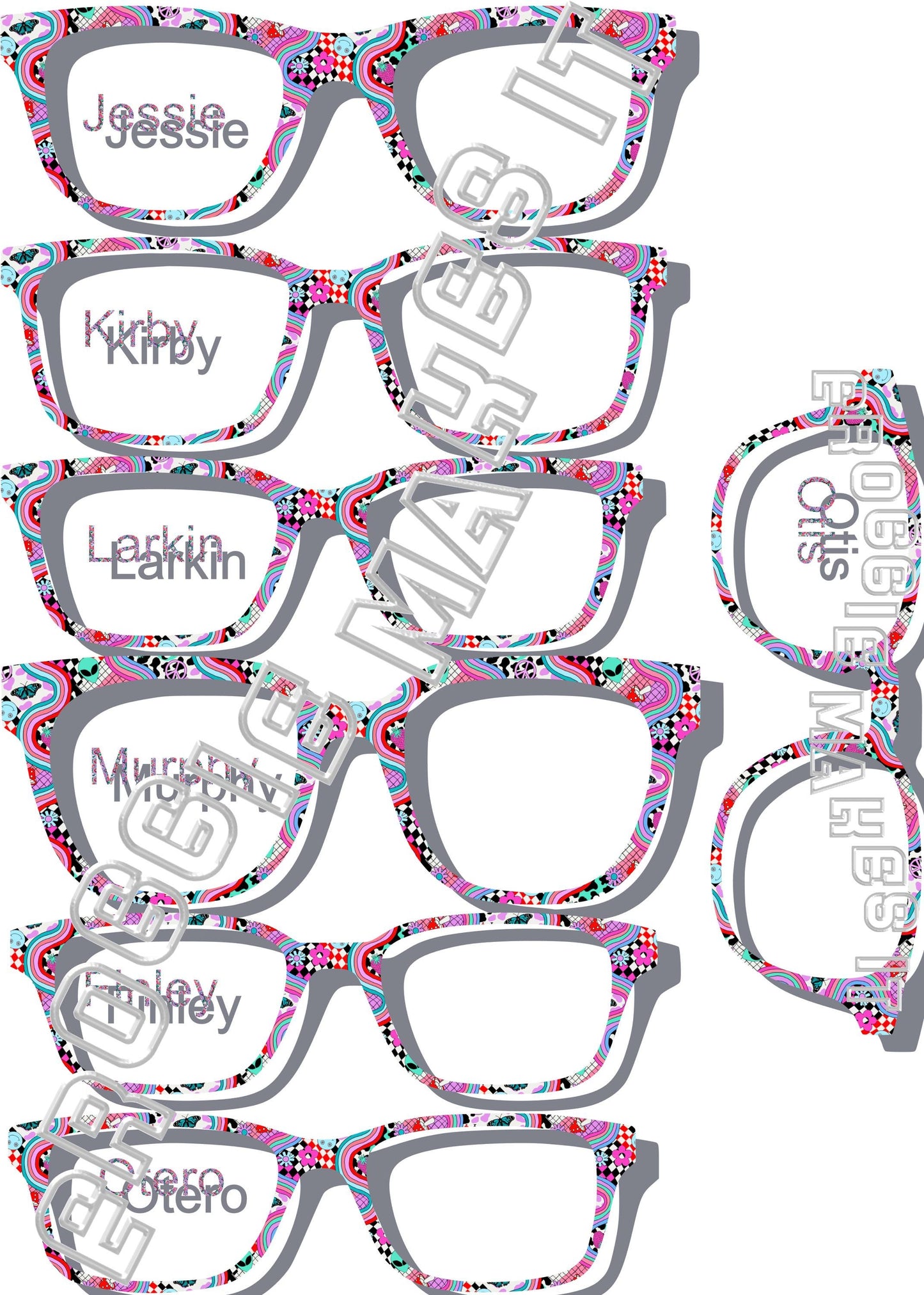 Opaque Groovy, Out of this World, Retro, Hippie, Alien frame topper to fit Pair frames