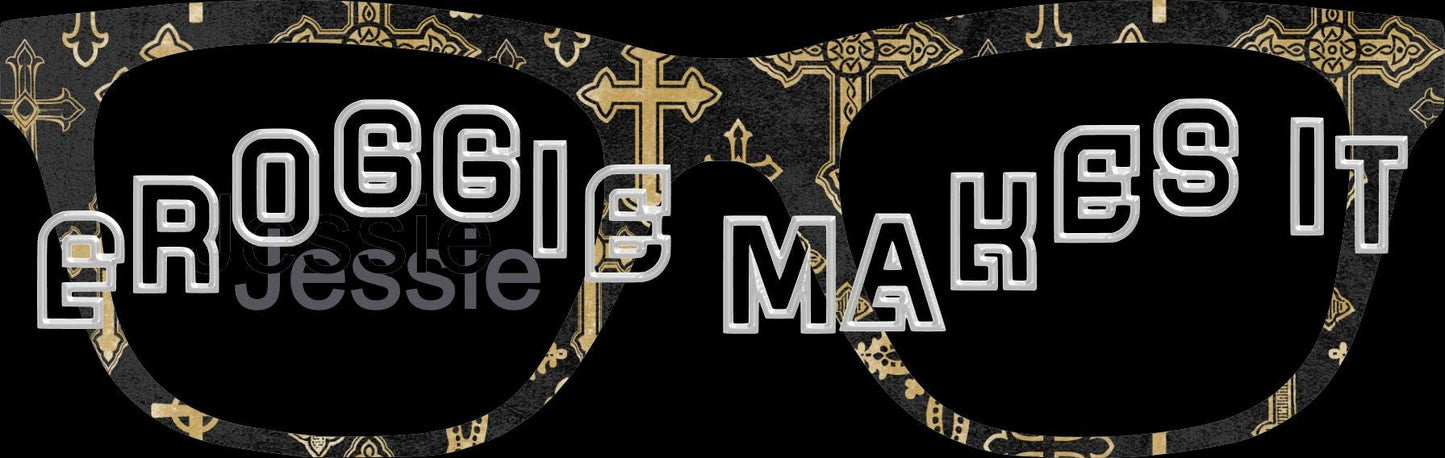 Holographic The LG Crosses on Dark BG frame topper compatible with Pair frames