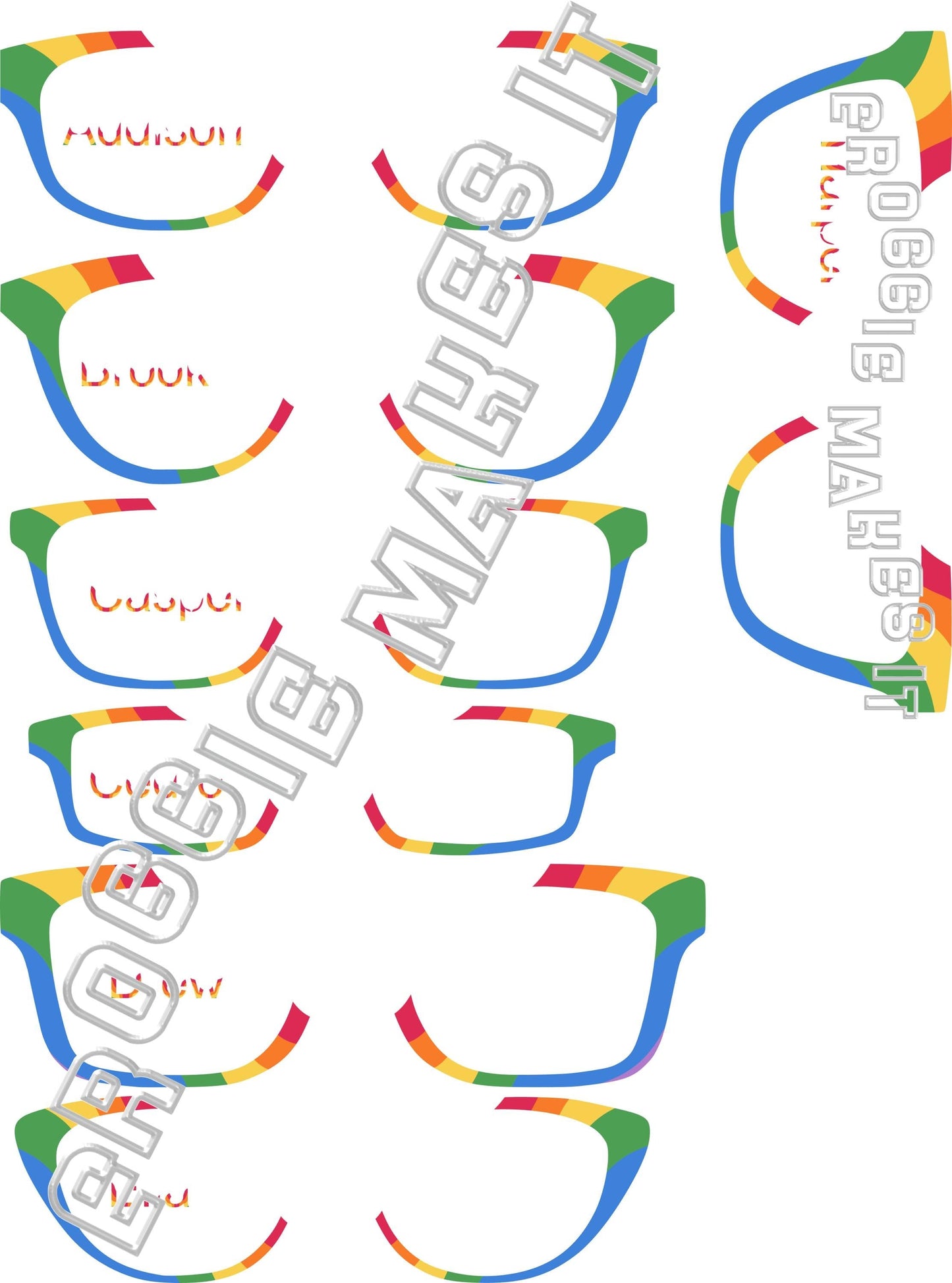 Holographic Rainbow Waves frame topper compatible with Pair frames