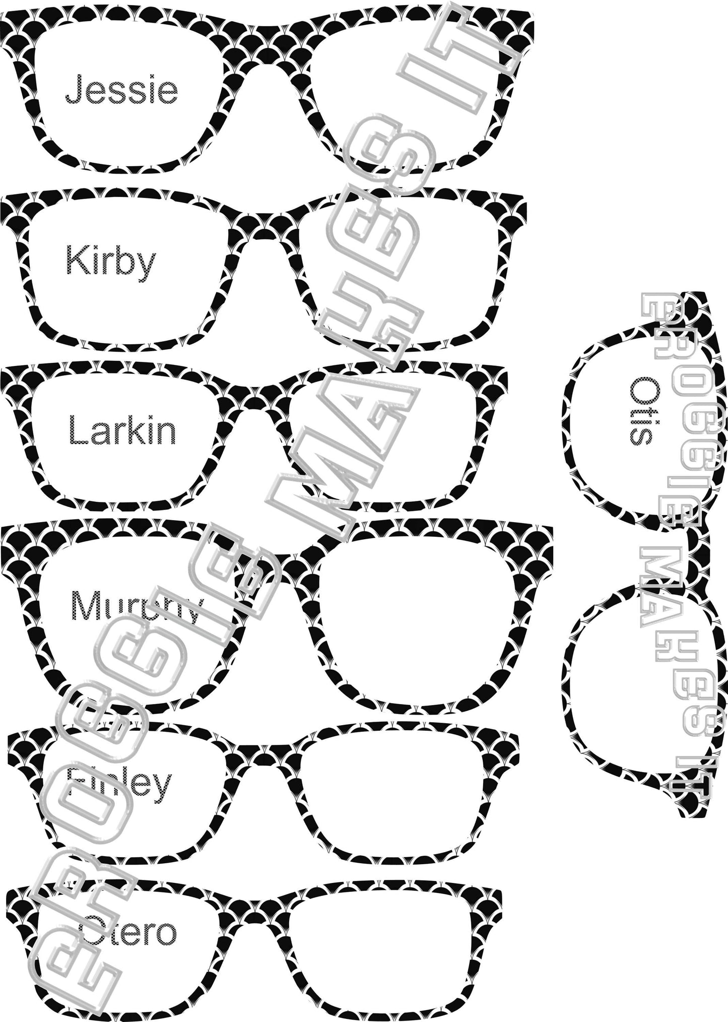 Opaque The Black & White Scales frame topper compatible with Pair frames