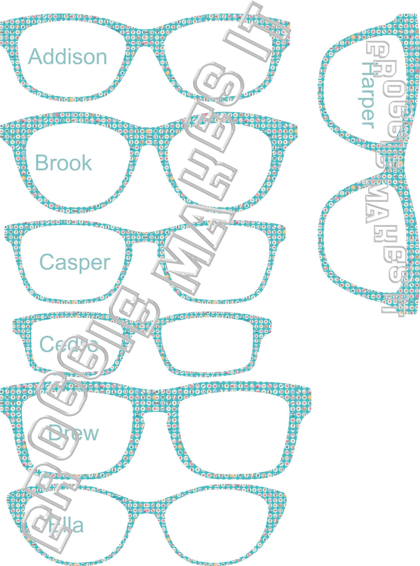 Translucent Summer Essentials frame topper compatible with Pair frames