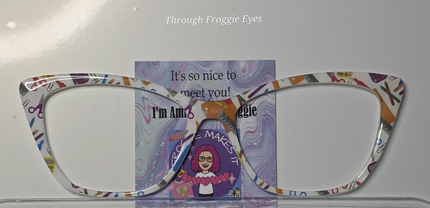 Translucent Teacher Supplies frame topper compatible with Pair frames +