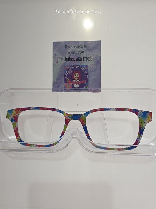 Holographic Paint Splatter frame topper to fit Pair frames