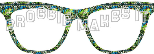 Opaque Frog Stained Glass #6 frame topper to fit Pair frames