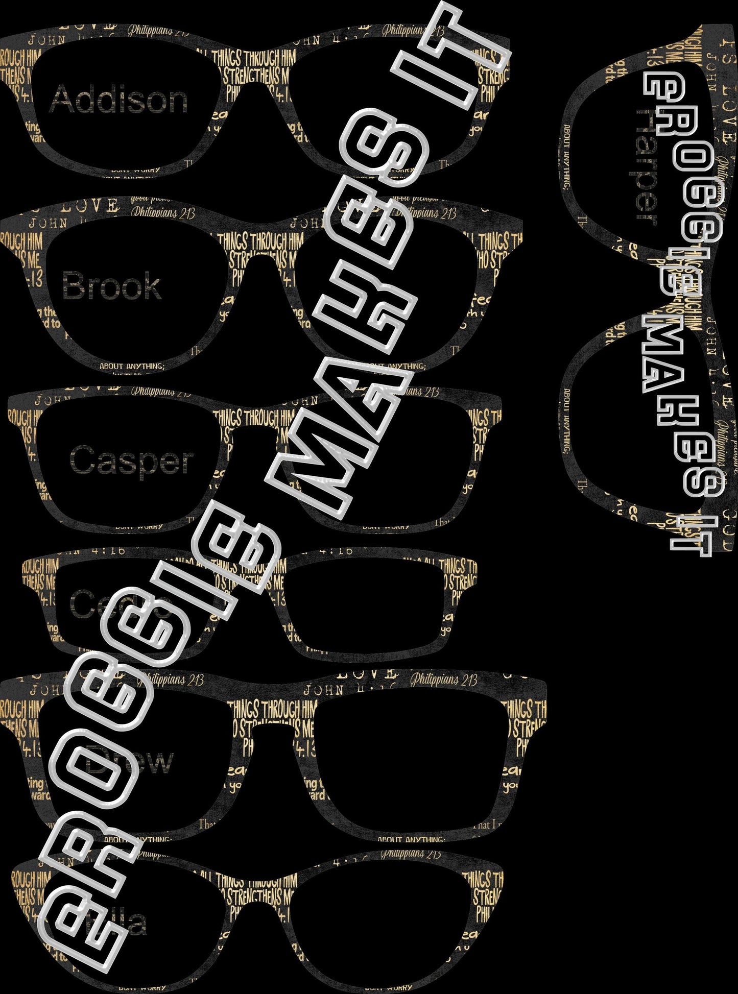 Opaque The Bible Quotes on Dark BG frame topper compatible with Pair frames