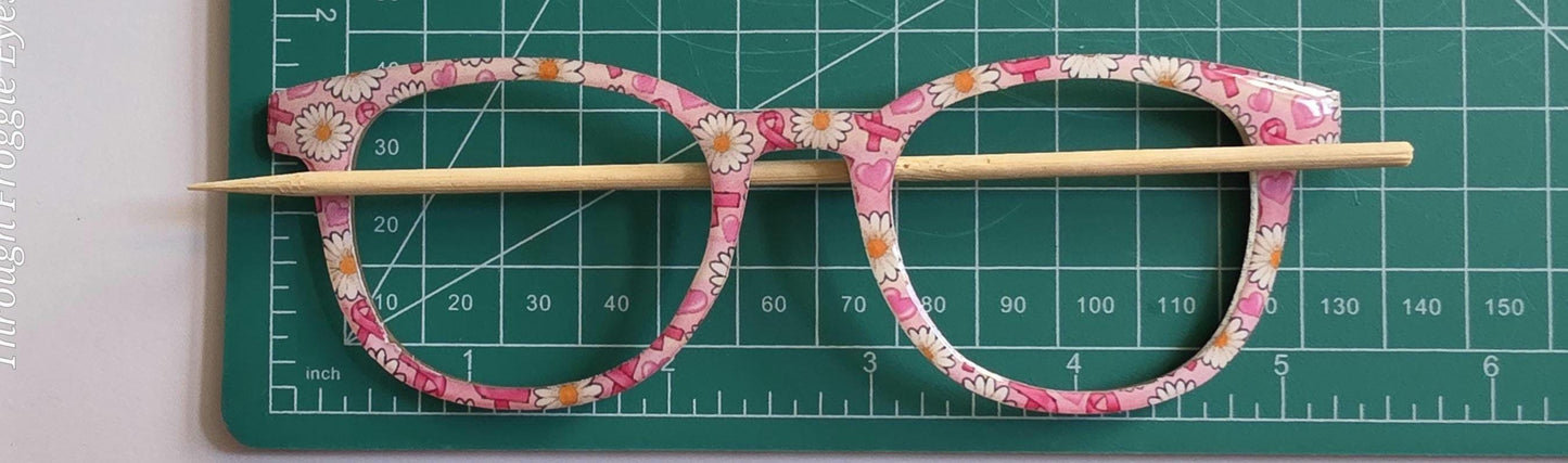 Opaque Pretty in Pink Breast Cancer Daisies magnetic frame topper compatible with Pair frames, laser cut clear, thin acrylic