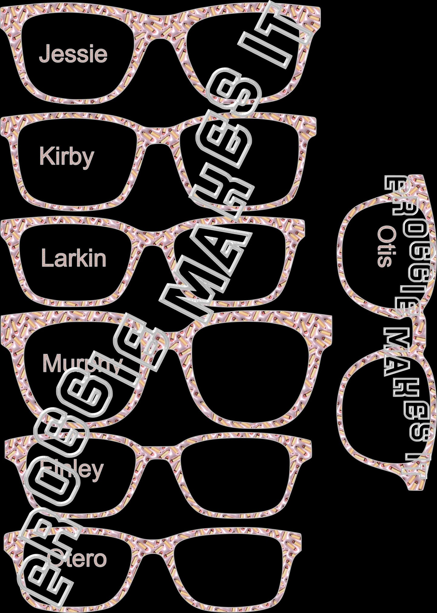 Translucent Faux Puffy Pencils topper compatible with Pair Eyewear frames with translucent option