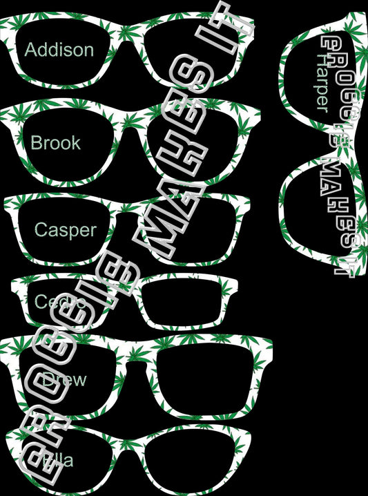 Translucent Green Leaves frame topper compatible with Pair frames +