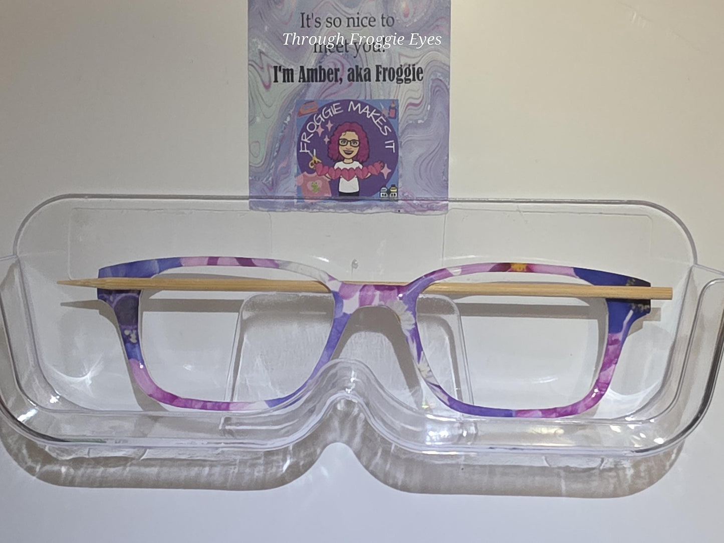 Translucent Shades of Purple Flowers frame topper compatible with Pair frames with translucent option