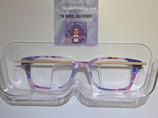 Translucent Shades of Purple Flowers frame topper compatible with Pair frames with translucent option