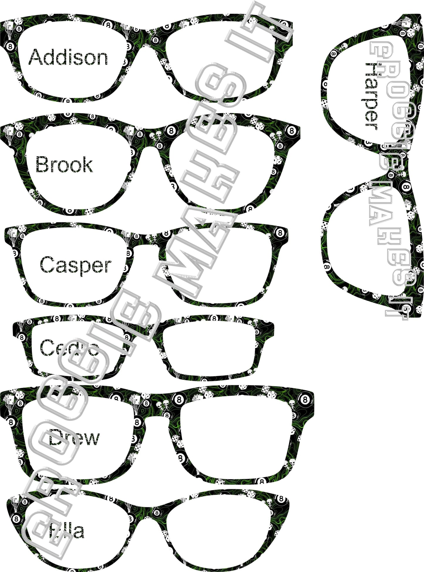 Translucent Cosmic Cues frame topper compatible with Pair frames