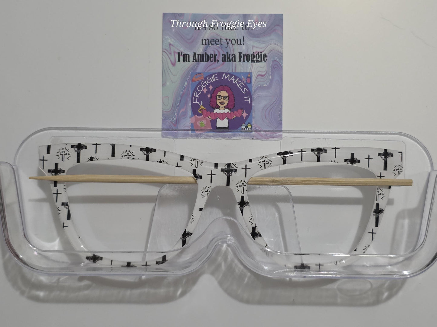 Opaque Crosses BW frame topper to fit Pair frames