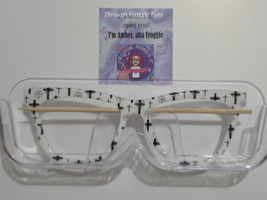 Translucent Crosses BW frame topper to fit Pair frames