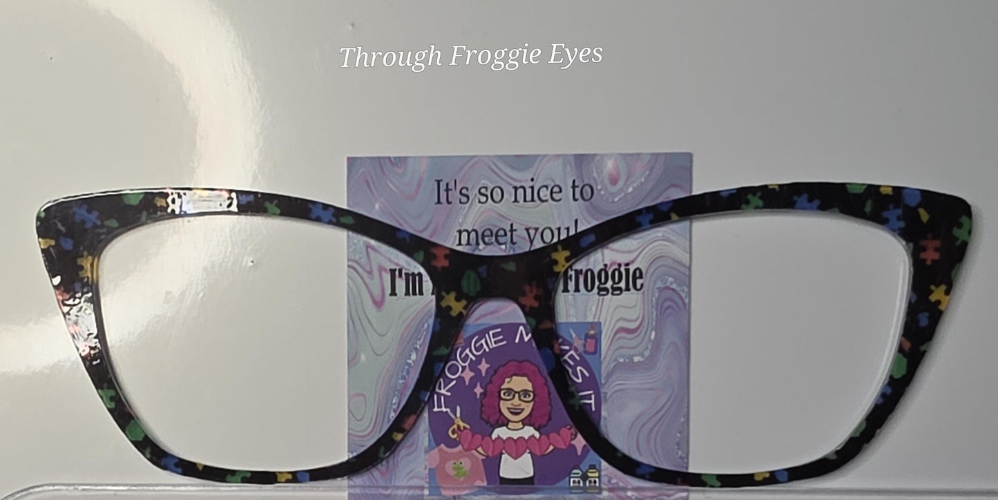 Translucent Autism Leopard frame topper compatible with Pair frames +