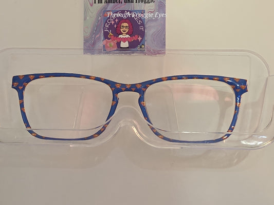 Holographic Superman Blue frame topper compatible with Pair Eyewear frames with translucent option