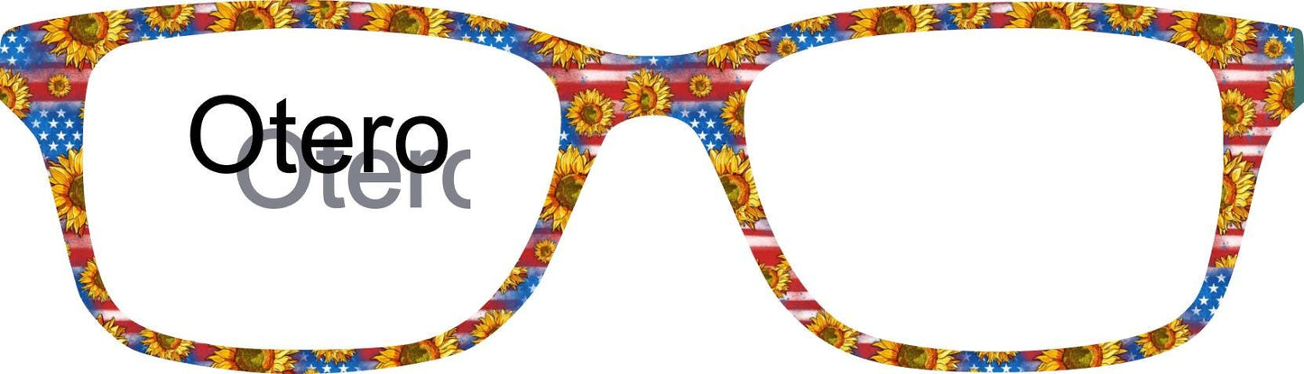 Opaque Patriotic Sunflowers frame topper compatible with Pair frames
