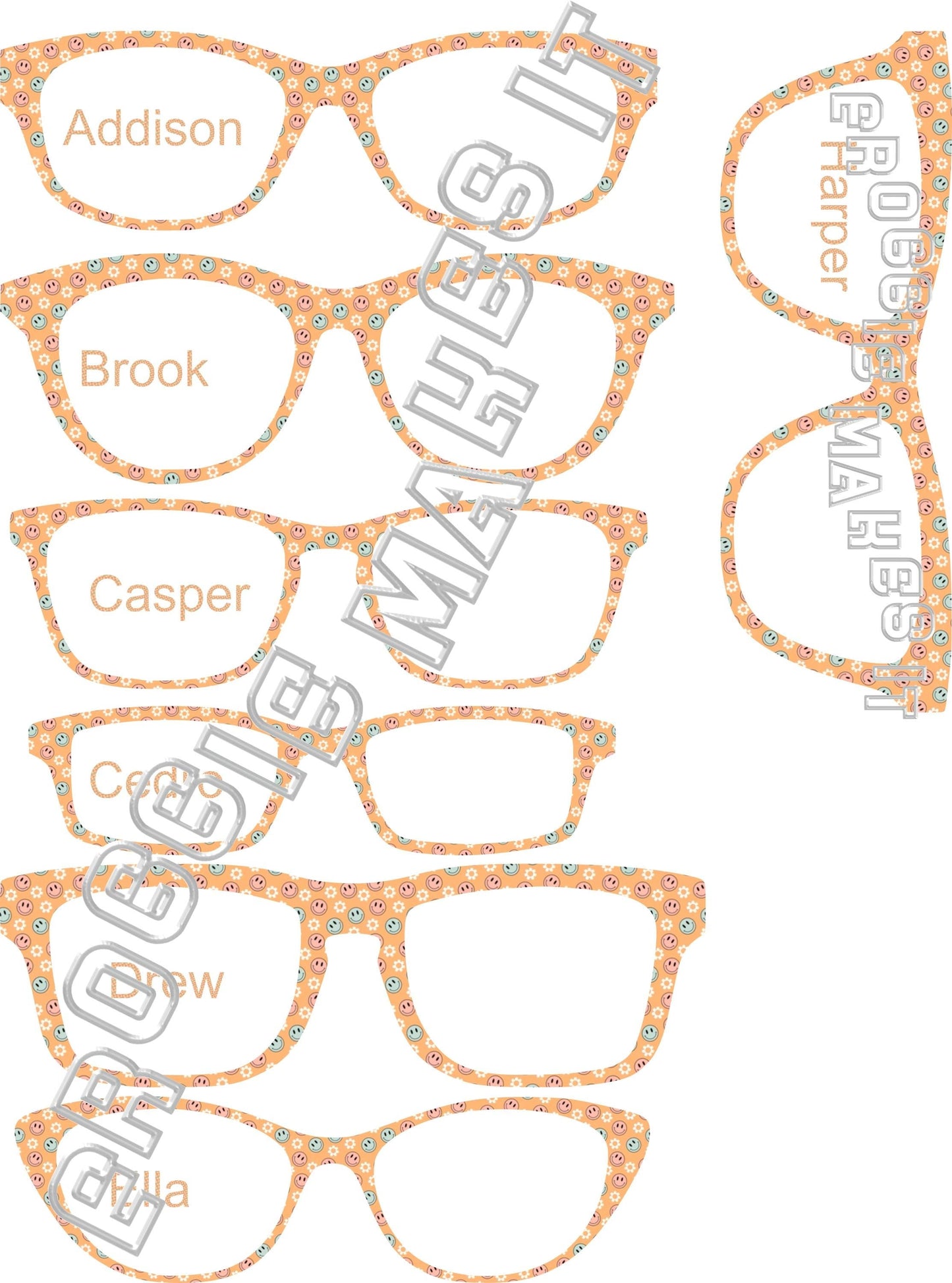 Holographic Smileys frame topper compatible with Pair frames