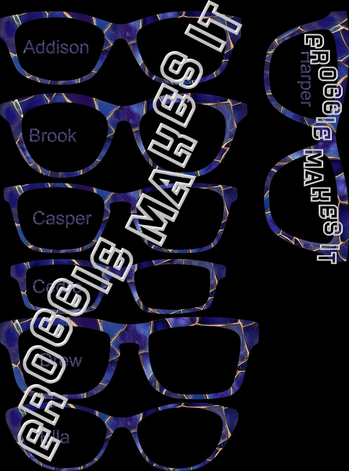 Holographic Mosaic1 frame topper compatible with Pair frames +