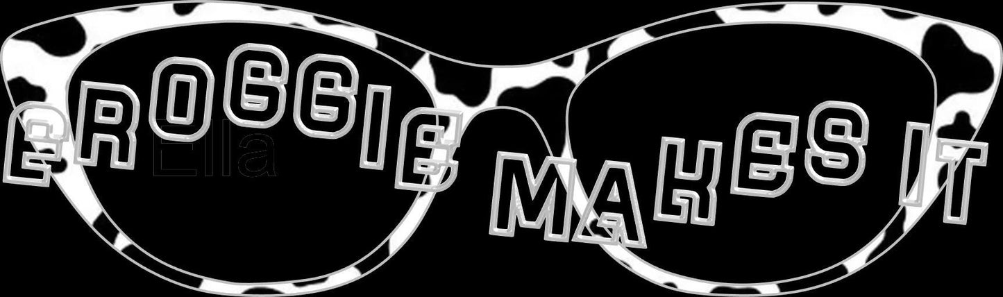 Opaque Cow print frame topper compatible with Pair Eyewear frames with translucent option
