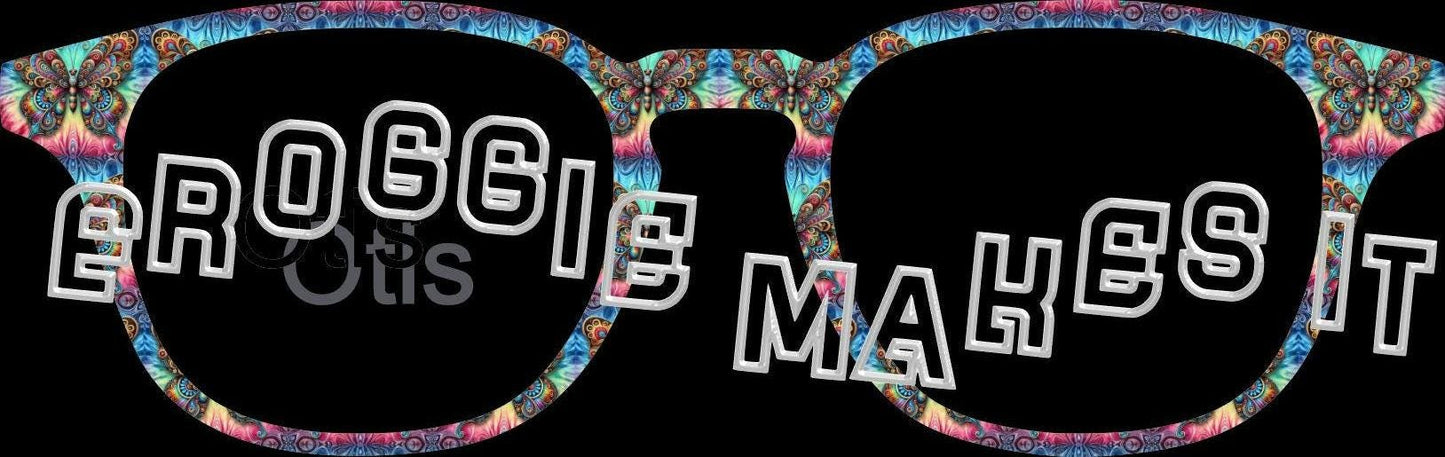 Holographic The Tie Dye Butterfly frame topper compatible with Pair frames with translucent option