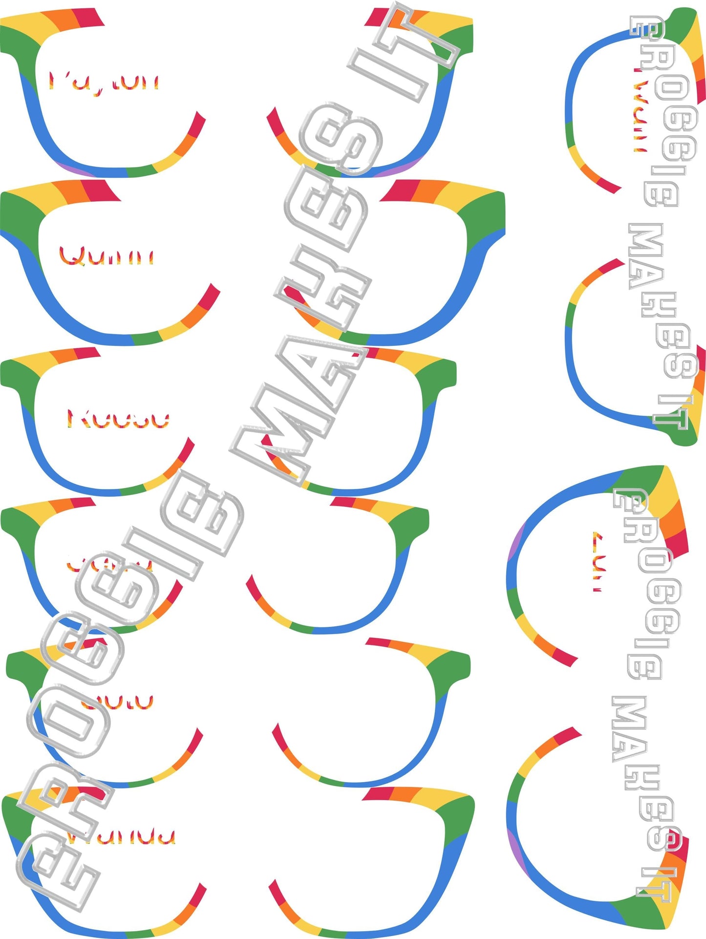 Holographic Rainbow Waves frame topper compatible with Pair frames