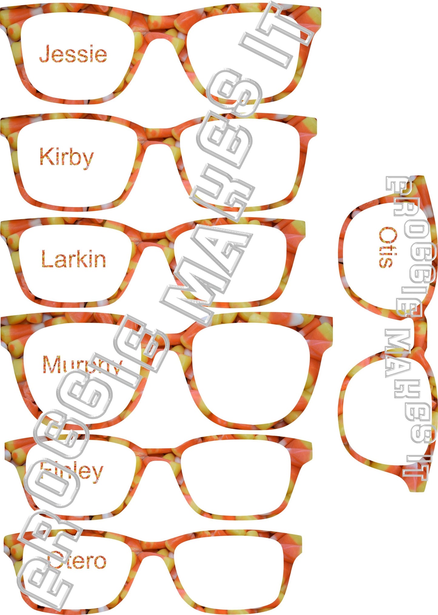 Opaque Candy Corn frame topper compatible with Pair frames +