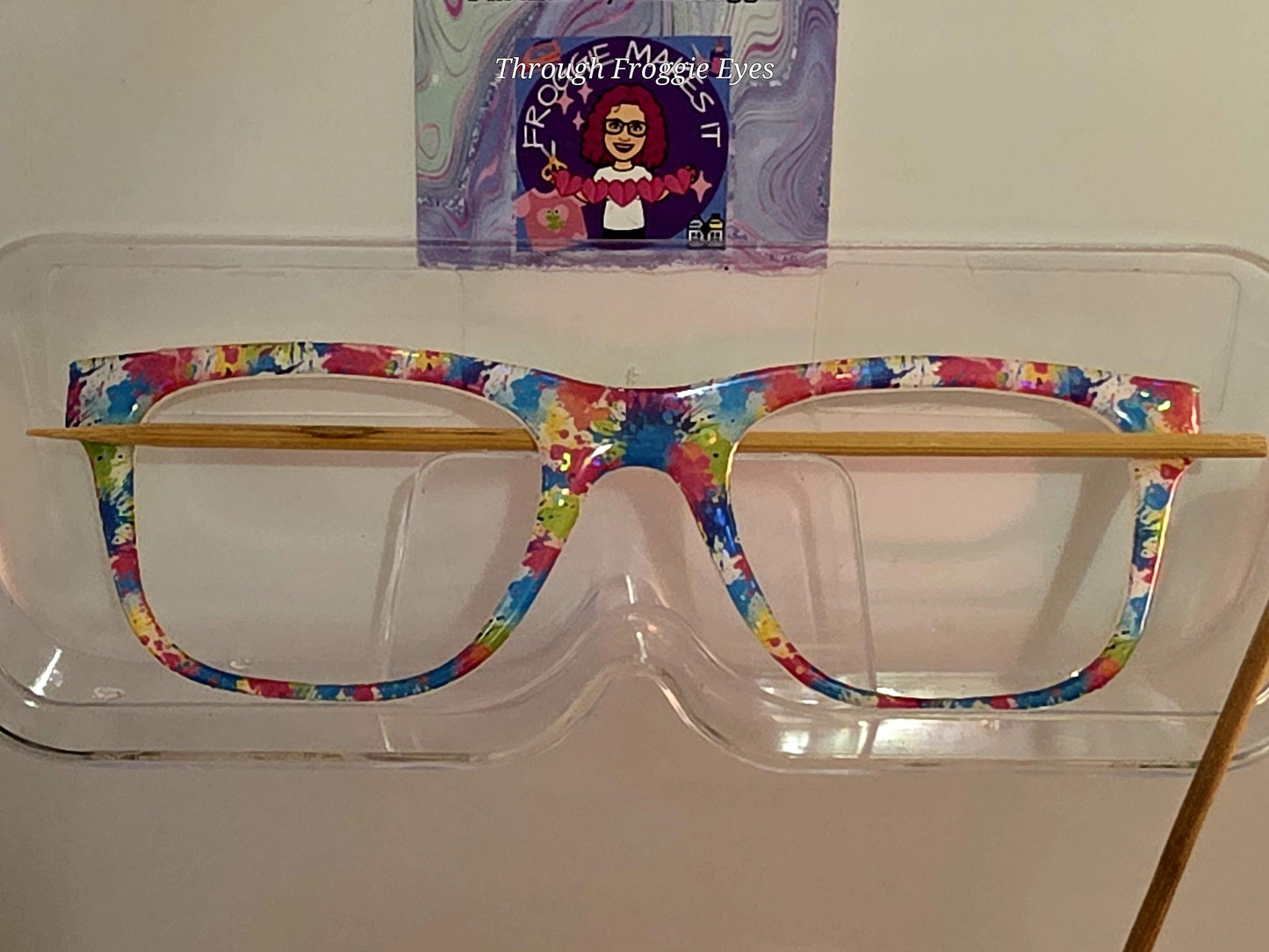 Opaque Paint Splatter frame topper to fit Pair frames