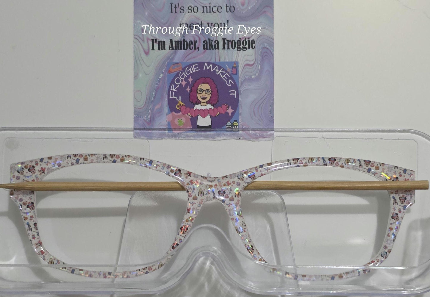 Holographic MM & friends patriotic party frame topper to fit Pair frames